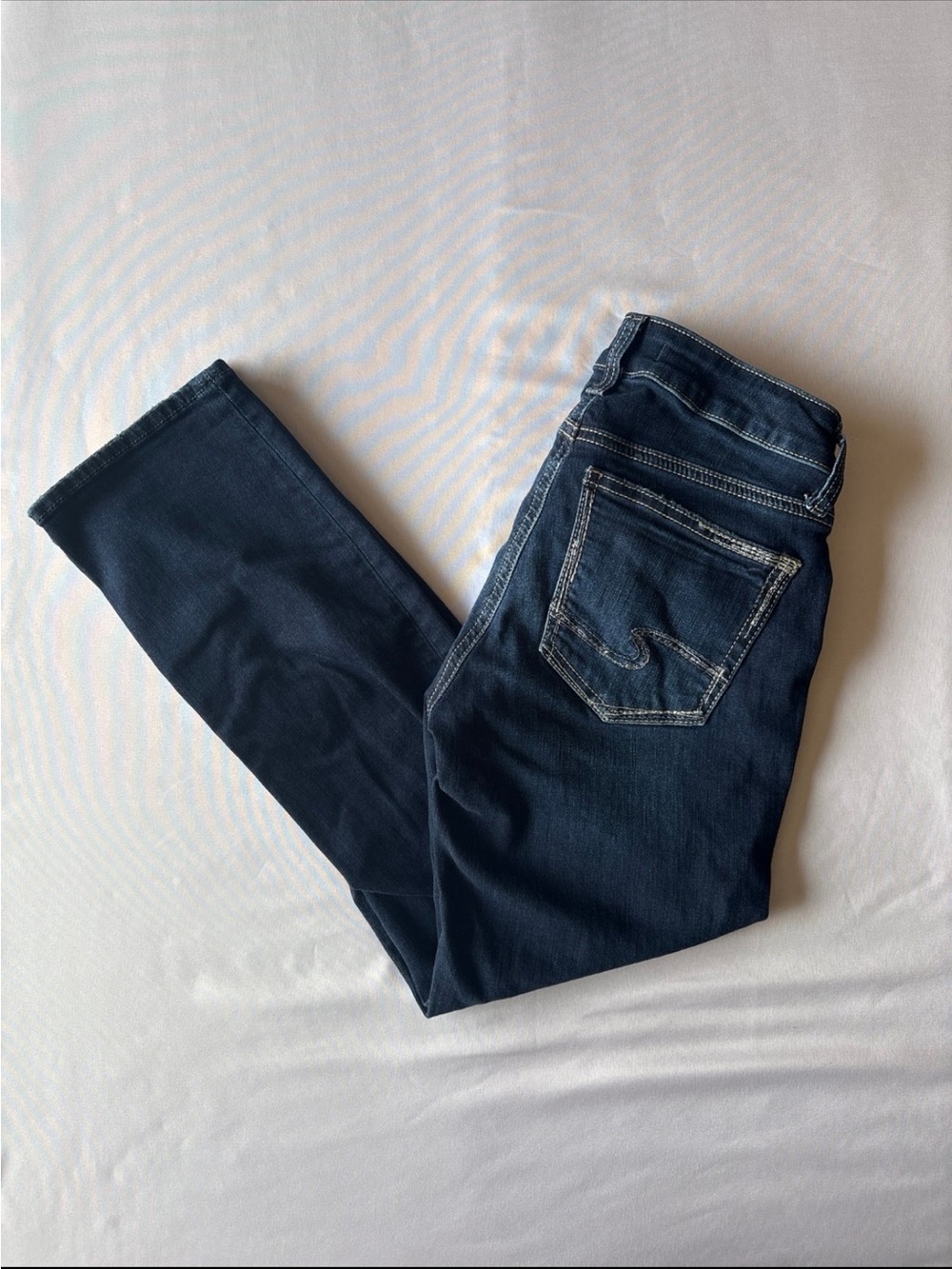 Silver Jeans Dark Blue Ankle Crop Jeans